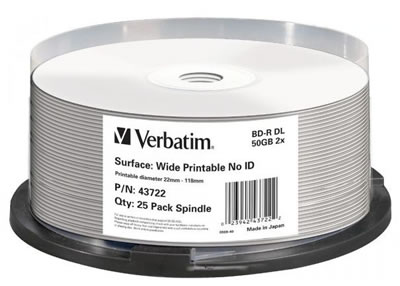 Blu-Ray-Rohlinge bedruckbar/inkjet printable - BD-R DL 50GB/2x (Blu-Ray-Rohlinge)